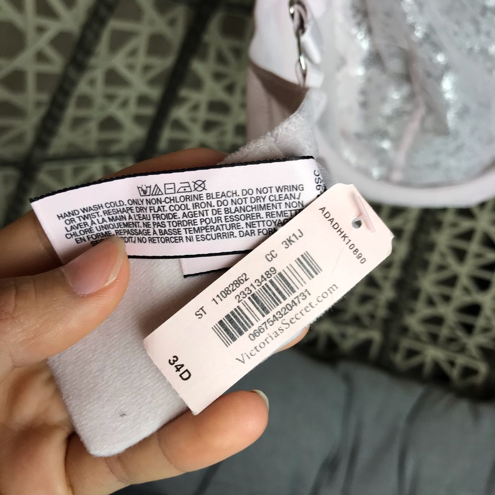 VS Dream Angels Lace High Neck Bralettes - Pink - Picture 4 of 8